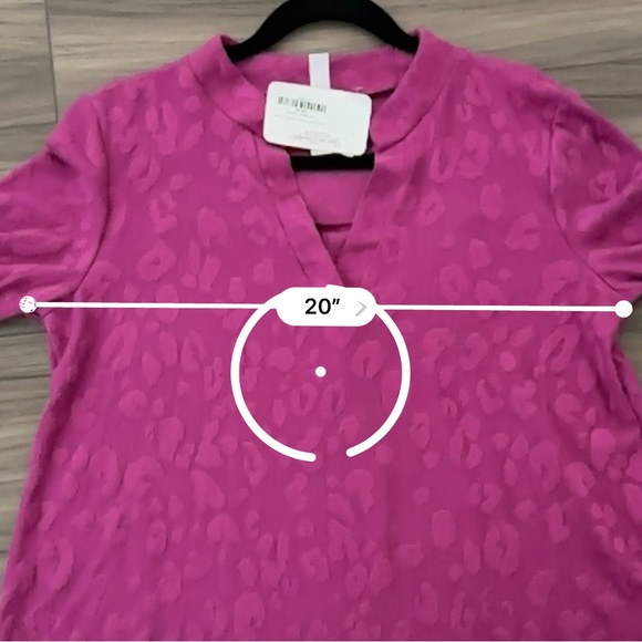 Honeyme NWT Pink Relaxed Blouse with Mandarin Collar - Picture 6 of 6